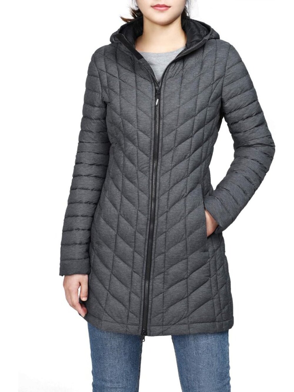 Lightweight Hooded Long Puffer Coat for Women | Warm Winter Jacket, Outdoor